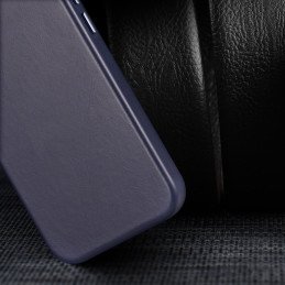 Dux Ducis Naples dėklas iPhone 14 Pro Max magnetinis odinis dėklas MagSafe mėlynas