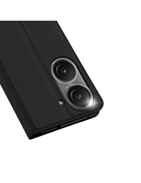 Dux Ducis Skin Pro dėklas, skirtas Asus Zenfone 9 dėklui su atvartu, kortelės piniginės stovu juodas Dux Ducis Skin Pro dėklas, skirtas Asus Zenfone 9 dėklui su atvartu, kortelės piniginės stovu juodas