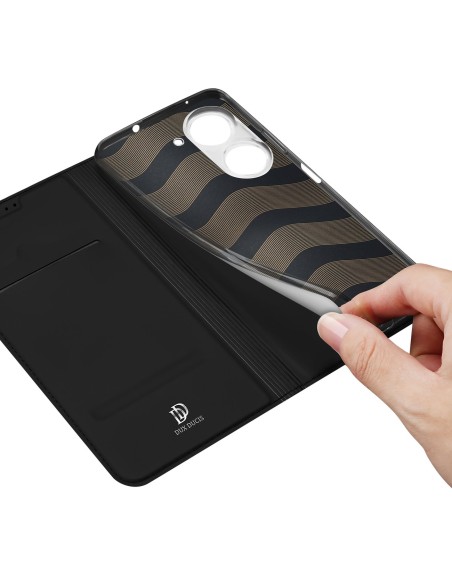 Dux Ducis Skin Pro dėklas, skirtas Asus Zenfone 9 dėklui su atvartu, kortelės piniginės stovu juodas Dux Ducis Skin Pro dėklas, skirtas Asus Zenfone 9 dėklui su atvartu, kortelės piniginės stovu juodas