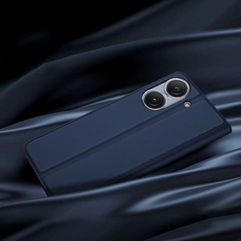 Dux Ducis Skin Pro dėklas, skirtas Asus Zenfone 9 dėklui su atvartu, kortelės piniginės stovu juodas