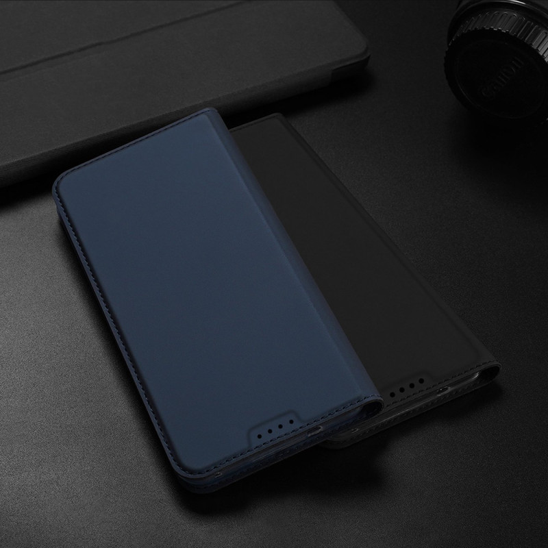 Dux Ducis Skin Pro dėklas, skirtas Asus Zenfone 9 dėklui su atvartu, kortelės piniginės stovu juodas