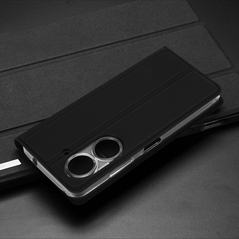 Dux Ducis Skin Pro dėklas, skirtas Asus Zenfone 9 dėklui su atvartu, kortelės piniginės stovu juodas