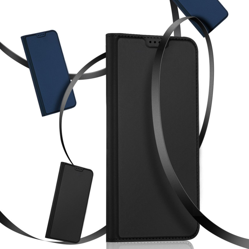 Dux Ducis Skin Pro dėklas, skirtas Asus Zenfone 9 dėklui su atvartu, kortelės piniginės stovu juodas