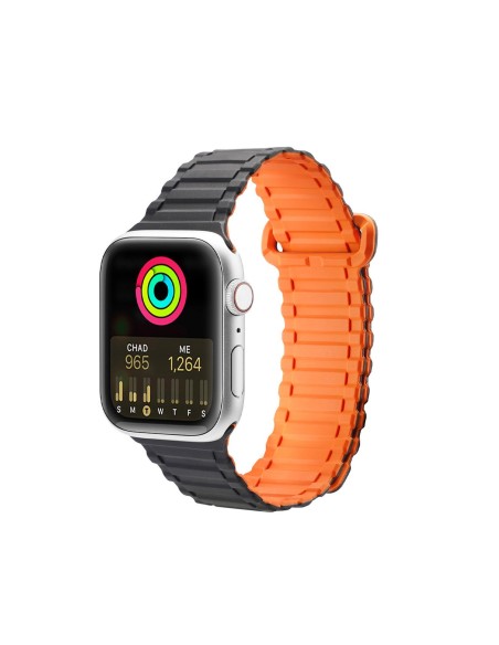 Dux Ducis dirželis (Armor Version), skirtas Apple Watch SE/ 9/ 8/ 7/ 6/ 5/ 4/ 3/ 2/ 1 (41/ 40/ 38mm) magnetinis - juoda ...