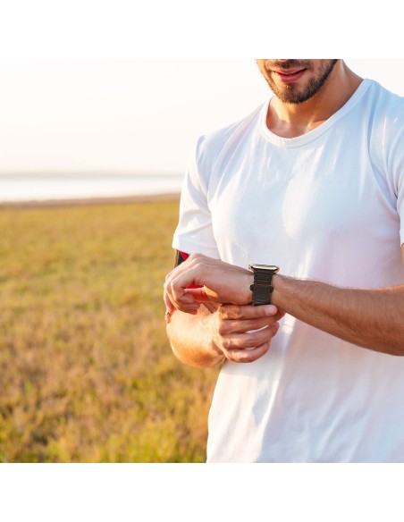 Dux Ducis dirželis (Armor Version), skirtas Apple Watch SE/ 9/ 8/ 7/ 6/ 5/ 4/ 3/ 2/ 1 (41/ 40/ 38mm) magnetinis - juoda ...