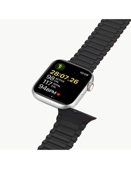 Dux Ducis dirželis (Armor Version), skirtas Apple Watch SE/ 9/ 8/ 7/ 6/ 5/ 4/ 3/ 2/ 1 (41/ 40/ 38mm) magnetinis - juoda ...