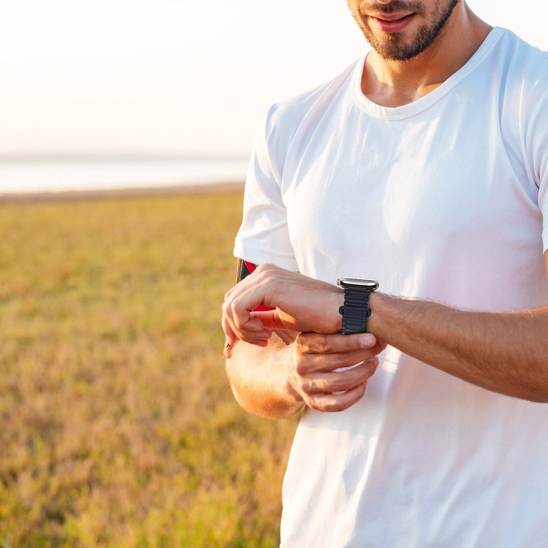 Dux Ducis dirželis (Armor Version) Apple Watch Ultra, SE, 9, 8, 7, 6, 5, 4, 3, 2, 1 (49, 45, 44, 42 mm) silikoninė magne...