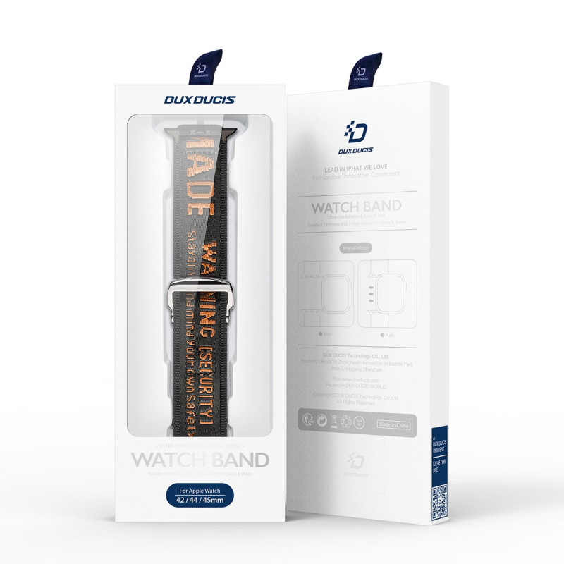 Dux Ducis dirželis (lauko versija) Apple Watch Ultra Strap, SE, 9, 8, 7, 6, 5, 4, 3, 2, 1 (49, 45, 44, 42 mm) juodos ir ...