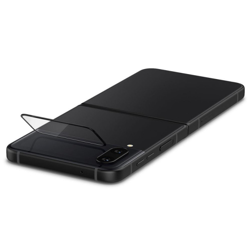 Spigen Glas.tR EZ Fit FC grūdintas stiklas su vyriais, skirtas Samsung Galaxy Z Flip 4 - juodas 2 vnt.