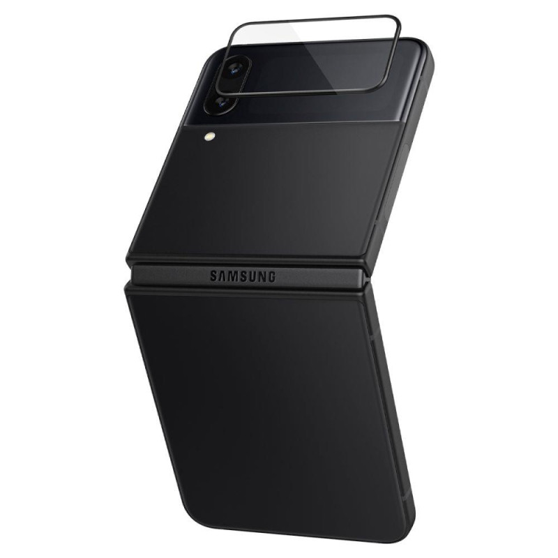 Spigen Glas.tR EZ Fit FC grūdintas stiklas su vyriais, skirtas Samsung Galaxy Z Flip 4 - juodas 2 vnt.