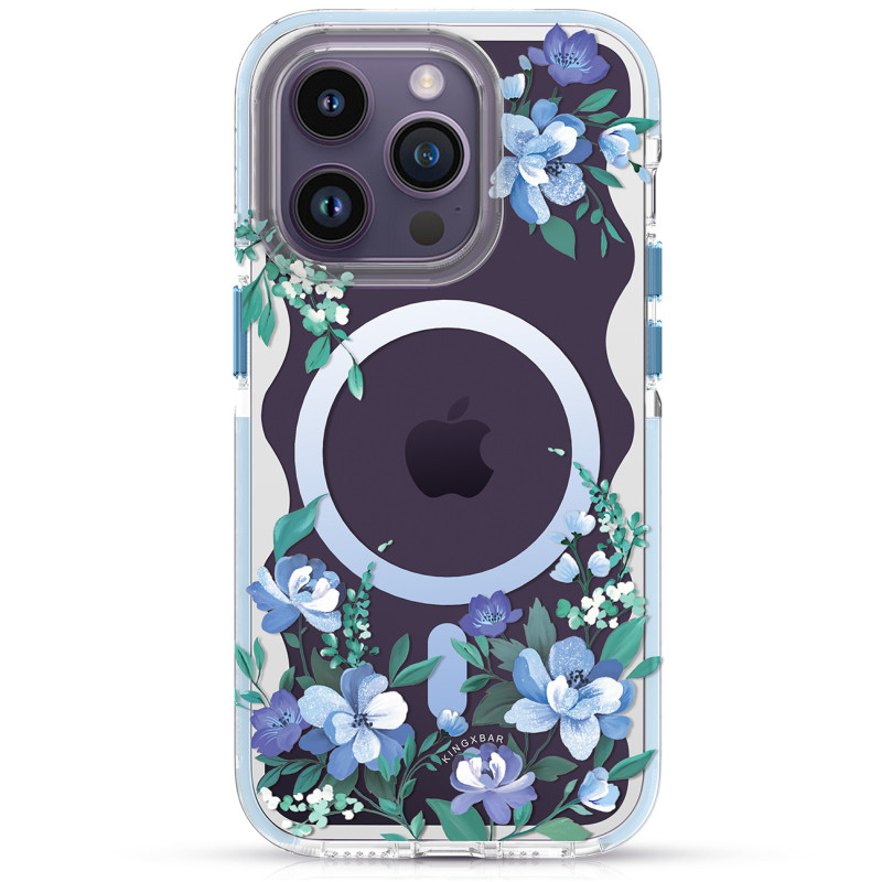 „Kingxbar Flora“ serijos magnetinis „iPhone 14 MagSafe“ dėklas, papuoštas orchidėjų gėlių atspaudais „Kingxbar Flora“ serijos magnetinis „iPhone 14 MagSafe“ dėklas, papuoštas orchidėjų gėlių atspaudais