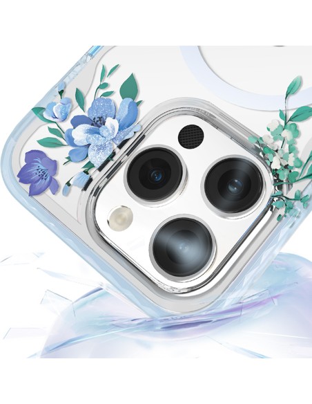 „Kingxbar Flora“ serijos magnetinis „iPhone 14 Pro MagSafe“ dėklas, papuoštas orchidėjų gėlių atspaudais „Kingxbar Flora“ serijos magnetinis „iPhone 14 Pro MagSafe“ dėklas, papuoštas orchidėjų gėlių atspaudais