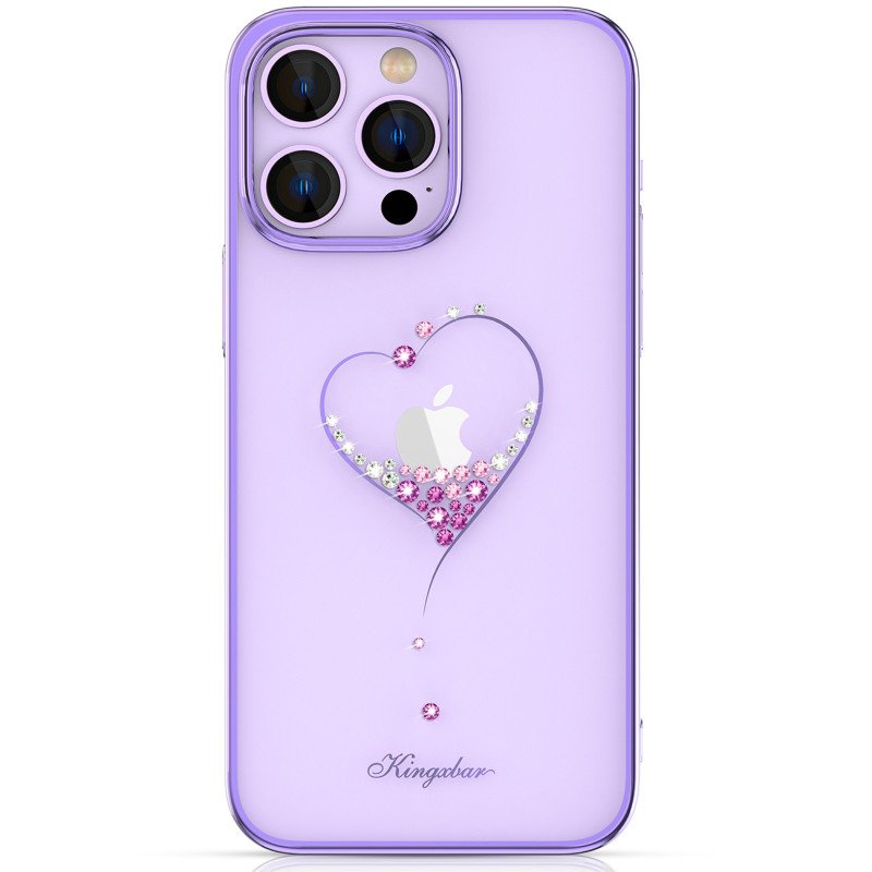 Silikono dėklas su Swarovski kristalais Kingxbar Wish Series iPhone 14 Pro - violetinė Silikono dėklas su Swarovski kristalais Kingxbar Wish Series iPhone 14 Pro - violetinė