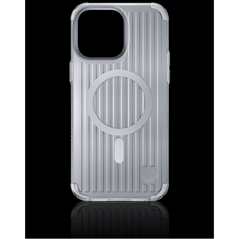 Kingxbar PQY Go Out serijos magnetinis dėklas skirtas iPhone 14 Pro Max MagSafe sidabrui
