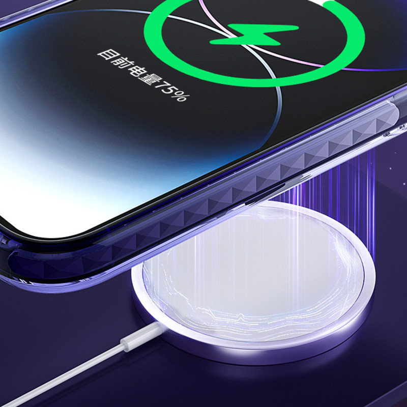 Kingxbar PQY Ice Crystal serijos magnetinis dėklas, skirtas iPhone 14 Pro MagSafe rožinė ir mėlyna