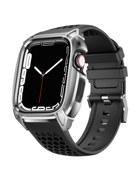 Kingxbar CYF148 2in1 šarvuotas dėklas Apple Watch SE, 6, 5, 4 (44 mm) pagamintas iš nerūdijančio plieno su sidabriniu di... Kingxbar CYF148 2in1 šarvuotas dėklas Apple Watch SE, 6, 5, 4 (44 mm) pagamintas iš nerūdijančio plieno su sidabriniu di...