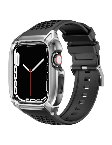 Kingxbar CYF148 2in1 šarvuotas dėklas Apple Watch SE, 6, 5, 4 (44 mm) pagamintas iš nerūdijančio plieno su sidabriniu di... Kingxbar CYF148 2in1 šarvuotas dėklas Apple Watch SE, 6, 5, 4 (44 mm) pagamintas iš nerūdijančio plieno su sidabriniu di...