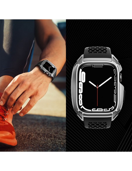Kingxbar CYF148 2in1 šarvuotas dėklas Apple Watch SE, 6, 5, 4 (44 mm) pagamintas iš nerūdijančio plieno su sidabriniu di... Kingxbar CYF148 2in1 šarvuotas dėklas Apple Watch SE, 6, 5, 4 (44 mm) pagamintas iš nerūdijančio plieno su sidabriniu di...