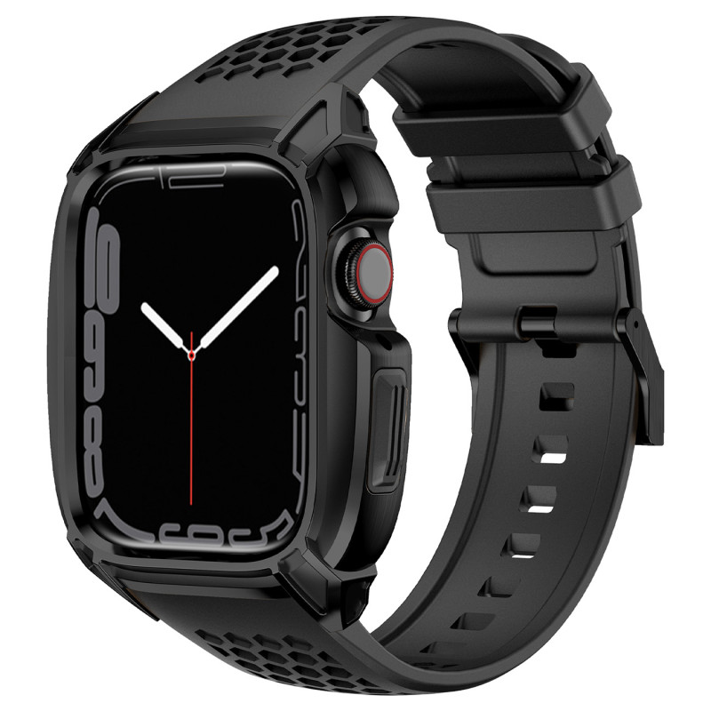 Kingxbar CYF148 2in1 šarvuotas dėklas Apple Watch SE, 6, 5, 4 (44 mm) pagamintas iš nerūdijančio plieno su dirželiu, juo...