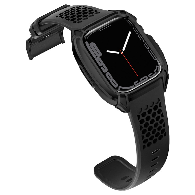 Kingxbar CYF148 2in1 šarvuotas dėklas Apple Watch SE, 6, 5, 4 (44 mm) pagamintas iš nerūdijančio plieno su dirželiu, juo...