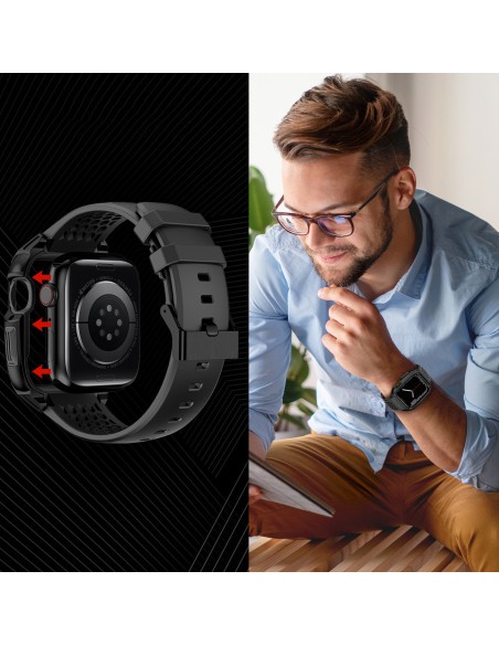 Kingxbar CYF148 2in1 šarvuotas dėklas Apple Watch SE, 6, 5, 4 (44 mm) pagamintas iš nerūdijančio plieno su dirželiu, juo... Kingxbar CYF148 2in1 šarvuotas dėklas Apple Watch SE, 6, 5, 4 (44 mm) pagamintas iš nerūdijančio plieno su dirželiu, juo...