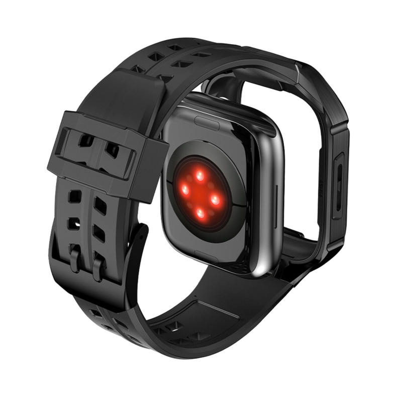 Kingxbar CYF136 2in1 šarvuotas dėklas Apple Watch SE, 6, 5, 4 (44 mm) pagamintas iš nerūdijančio plieno su dirželiu, juo...