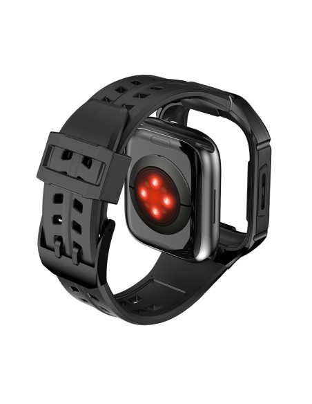 Kingxbar CYF136 2in1 šarvuotas dėklas Apple Watch SE, 6, 5, 4 (44 mm) pagamintas iš nerūdijančio plieno su dirželiu, juo...