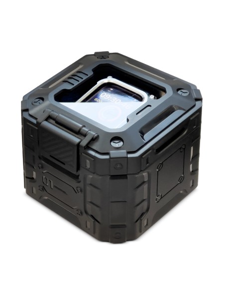 Kingxbar CYF136 2in1 šarvuotas dėklas Apple Watch SE, 6, 5, 4 (44 mm) pagamintas iš nerūdijančio plieno su dirželiu, juo...