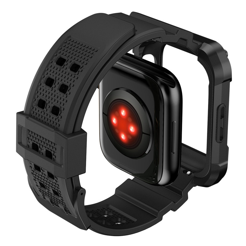 Kingxbar CYF134 2in1 šarvuotas dėklas Apple Watch SE, 6, 5, 4 (44 mm) pagamintas iš nerūdijančio plieno su dirželiu, juo...