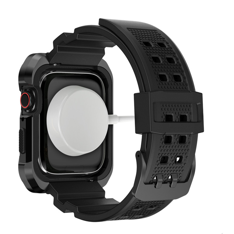 Kingxbar CYF134 2in1 šarvuotas dėklas Apple Watch SE, 6, 5, 4 (44 mm) pagamintas iš nerūdijančio plieno su dirželiu, juo...