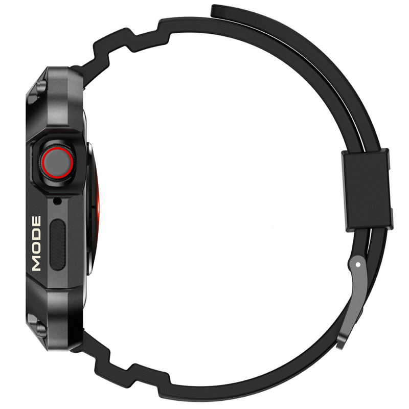 Kingxbar CYF134 2in1 šarvuotas dėklas Apple Watch SE, 6, 5, 4 (44 mm) pagamintas iš nerūdijančio plieno su dirželiu, juo...