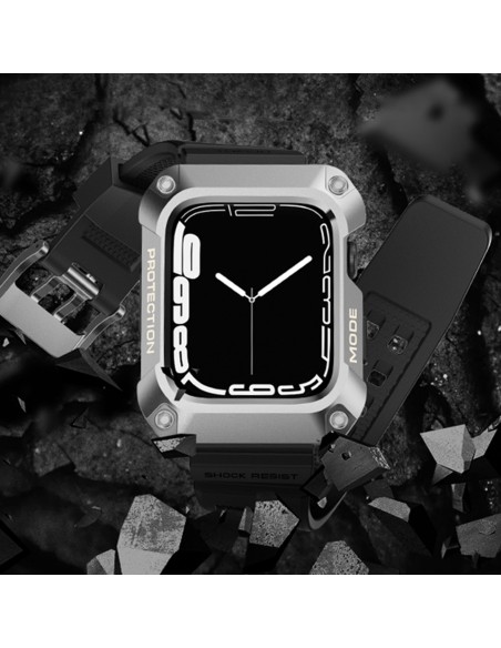 Kingxbar CYF134 2in1 šarvuotas dėklas Apple Watch SE, 6, 5, 4 (44 mm) pagamintas iš nerūdijančio plieno su dirželiu, juo... Kingxbar CYF134 2in1 šarvuotas dėklas Apple Watch SE, 6, 5, 4 (44 mm) pagamintas iš nerūdijančio plieno su dirželiu, juo...