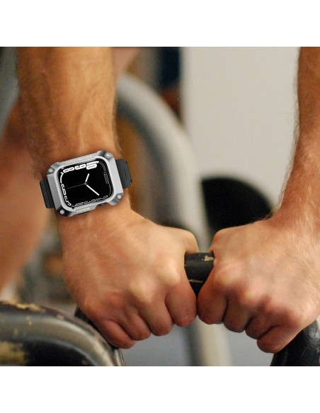Kingxbar CYF134 2in1 šarvuotas dėklas Apple Watch SE, 6, 5, 4 (44 mm) pagamintas iš nerūdijančio plieno su dirželiu, juo... Kingxbar CYF134 2in1 šarvuotas dėklas Apple Watch SE, 6, 5, 4 (44 mm) pagamintas iš nerūdijančio plieno su dirželiu, juo...
