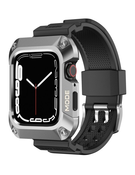 Kingxbar CYF134 2in1 šarvuotas dėklas Apple Watch SE, 6, 5, 4 (44 mm) pagamintas iš nerūdijančio plieno su sidabriniu di... Kingxbar CYF134 2in1 šarvuotas dėklas Apple Watch SE, 6, 5, 4 (44 mm) pagamintas iš nerūdijančio plieno su sidabriniu di...
