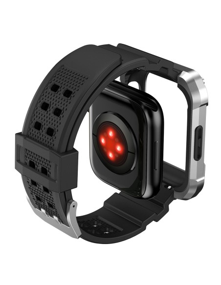 Kingxbar CYF134 2in1 šarvuotas dėklas Apple Watch SE, 6, 5, 4 (44 mm) pagamintas iš nerūdijančio plieno su sidabriniu di... Kingxbar CYF134 2in1 šarvuotas dėklas Apple Watch SE, 6, 5, 4 (44 mm) pagamintas iš nerūdijančio plieno su sidabriniu di...