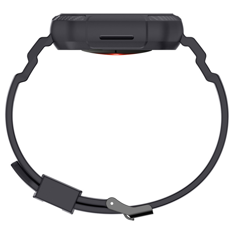 Kingxbar CYF106 2in1 šarvuotas dėklas Apple Watch SE, 9, 8, 7, 6, 5, 4, 3, 2, 1 (41, 40, 38 mm) su pilku dirželiu