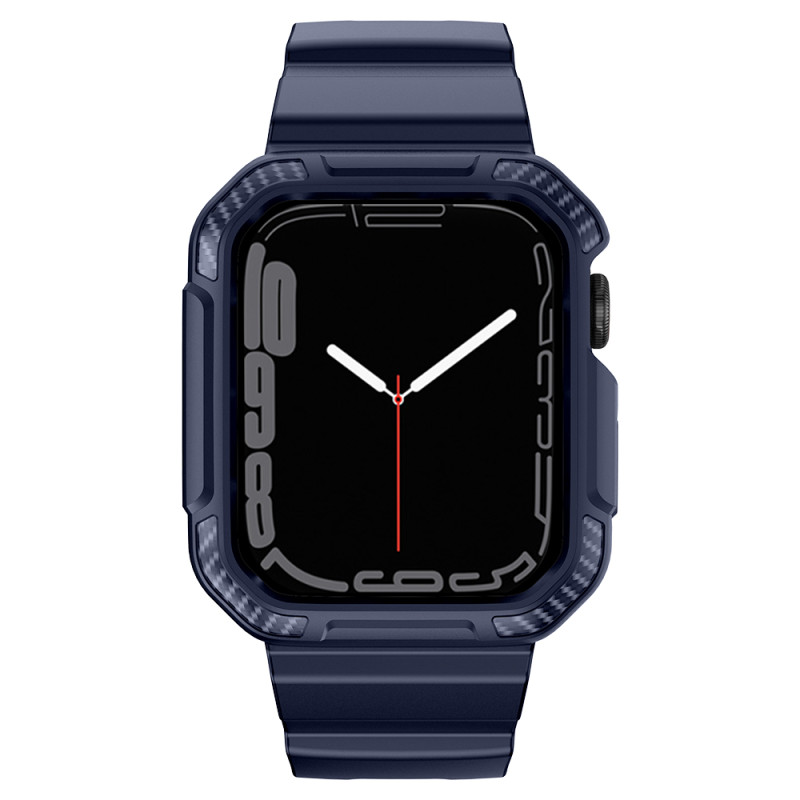 Kingxbar CYF106 2in1 šarvuotas dėklas Apple Watch SE, 9, 8, 7, 6, 5, 4, 3, 2, 1 (41, 40, 38 mm) su mėlynos spalvos dirže...