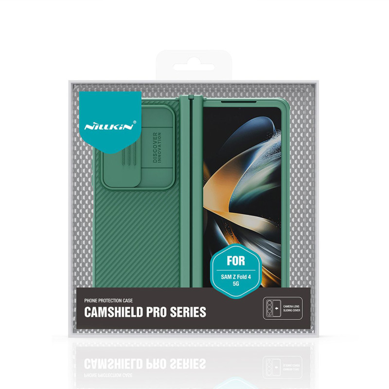 Nillkin CamShield Pro Case (paprastas) dėklas, skirtas Samsung Galaxy Z Fold 4 dangteliu su fotoaparato dangteliu tamsia...