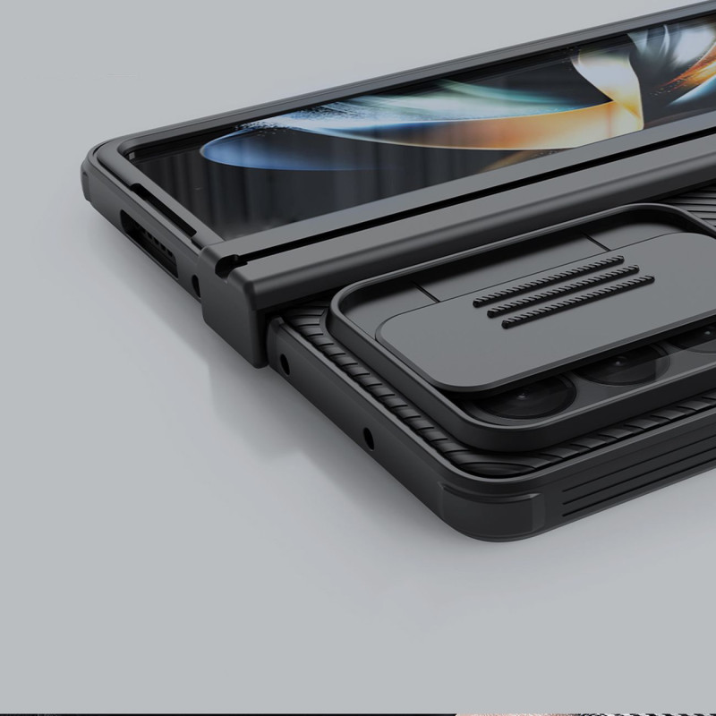 Nillkin CamShield Pro Case (paprastas) dėklas, skirtas Samsung Galaxy Z Fold 4 dangteliu su fotoaparato dangteliu tamsia...