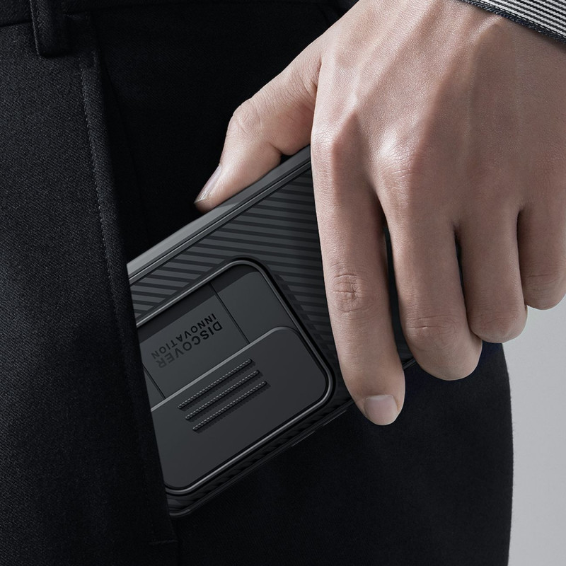 Nillkin CamShield Pro Case (paprastas) dėklas, skirtas Samsung Galaxy Z Fold 4 dangteliu su fotoaparato dangteliu tamsia...