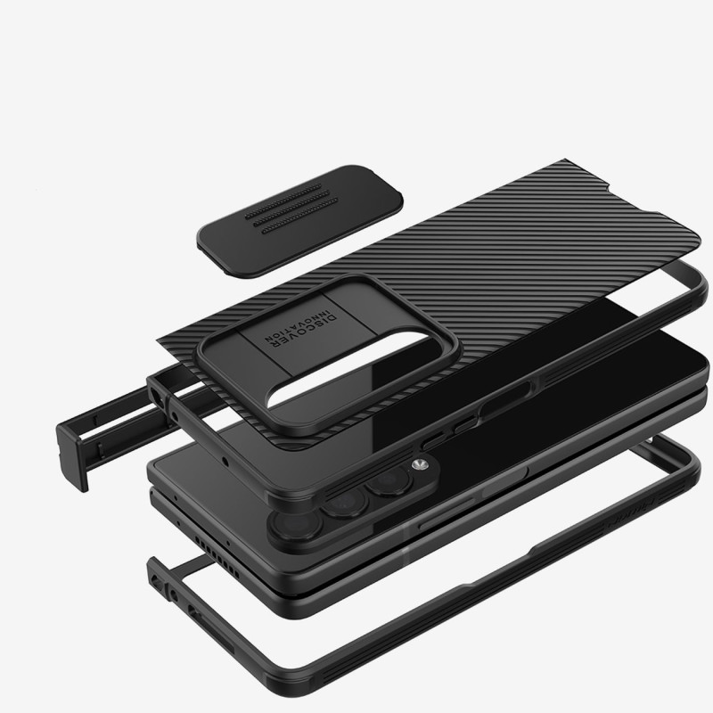 Nillkin CamShield Pro Case (paprastas) dėklas, skirtas Samsung Galaxy Z Fold 4 dangteliu su fotoaparato dangteliu tamsia...