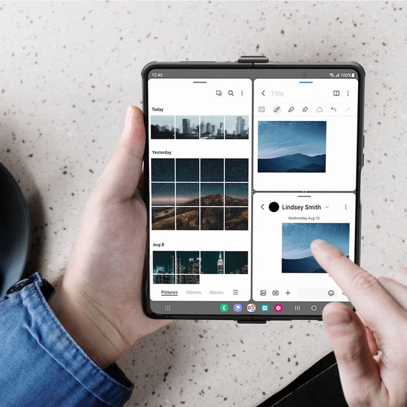 Nillkin CamShield Pro Case (kostiumo) dėklas, skirtas Samsung Galaxy Z Fold 4 dangteliui su fotoaparato dangtelio stovu ...