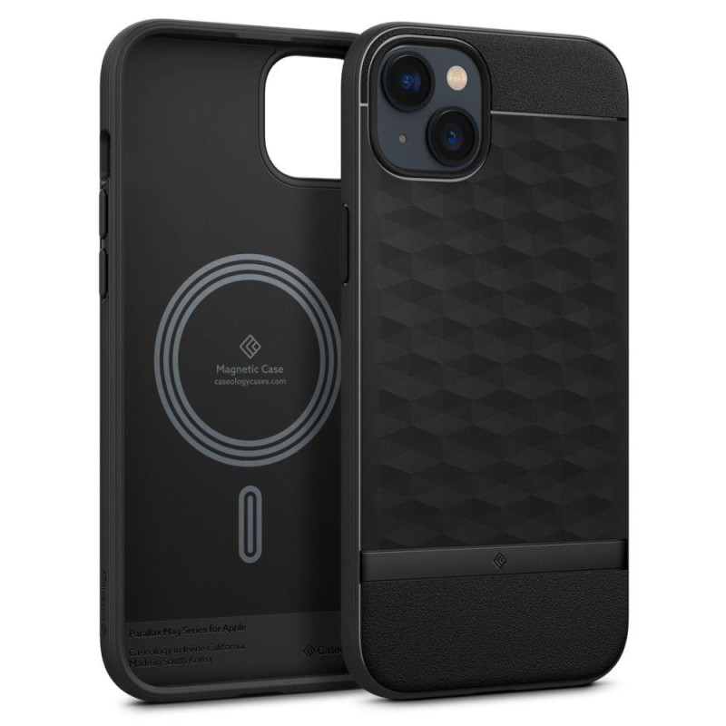 Caseology Parallax Mag MagSafe dėklas skirtas iPhone 14 Plus - matinė juoda Caseology Parallax Mag MagSafe dėklas skirtas iPhone 14 Plus - matinė juoda