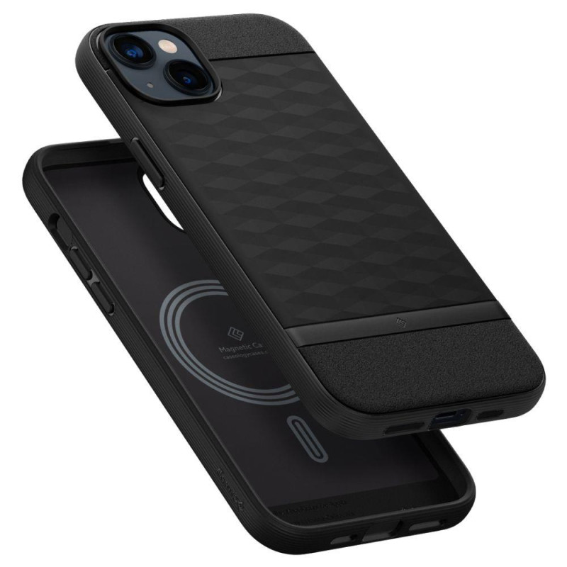 Caseology Parallax Mag MagSafe dėklas skirtas iPhone 14 Plus - matinė juoda