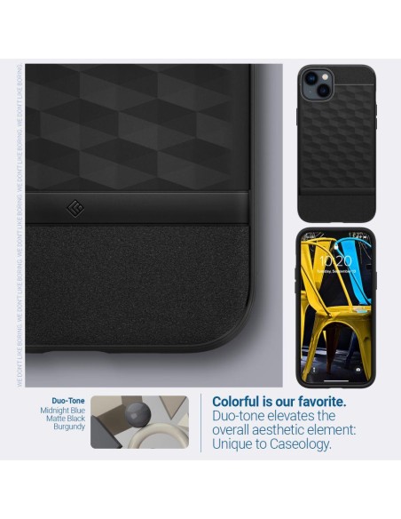 Caseology Parallax Mag MagSafe dėklas skirtas iPhone 14 Plus - matinė juoda Caseology Parallax Mag MagSafe dėklas skirtas iPhone 14 Plus - matinė juoda