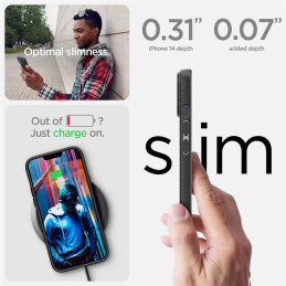 Spigen Liquid Air dėklas iPhone 14 - matinė juoda