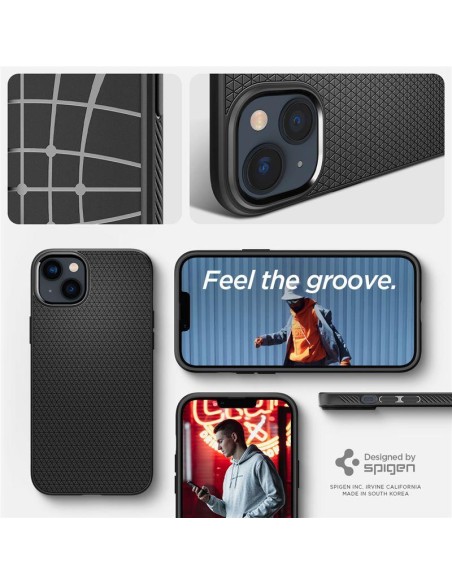 Spigen Liquid Air dėklas iPhone 14 - matinė juoda