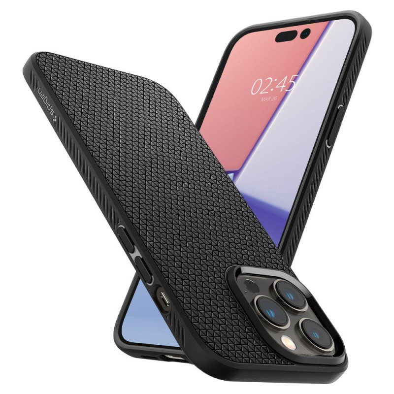 Spigen Liquid Air dėklas iPhone 14 Pro - matinės juodos spalvos