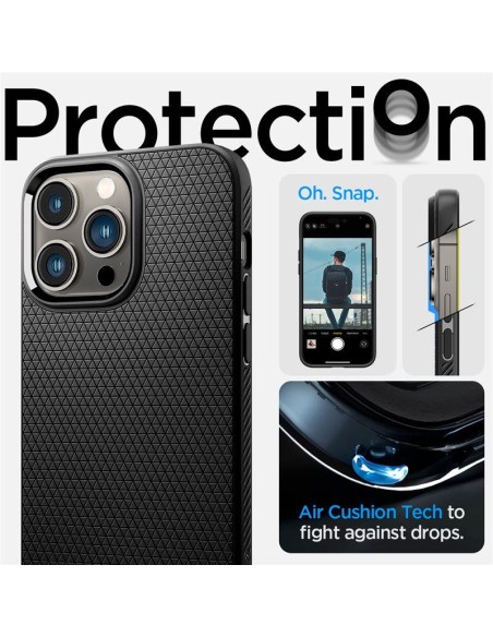 Spigen Liquid Air dėklas iPhone 14 Pro - matinės juodos spalvos Spigen Liquid Air dėklas iPhone 14 Pro - matinės juodos spalvos