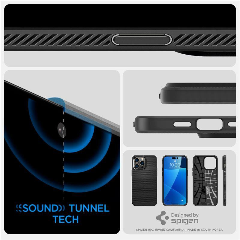 Spigen Liquid Air dėklas iPhone 14 Pro - matinės juodos spalvos